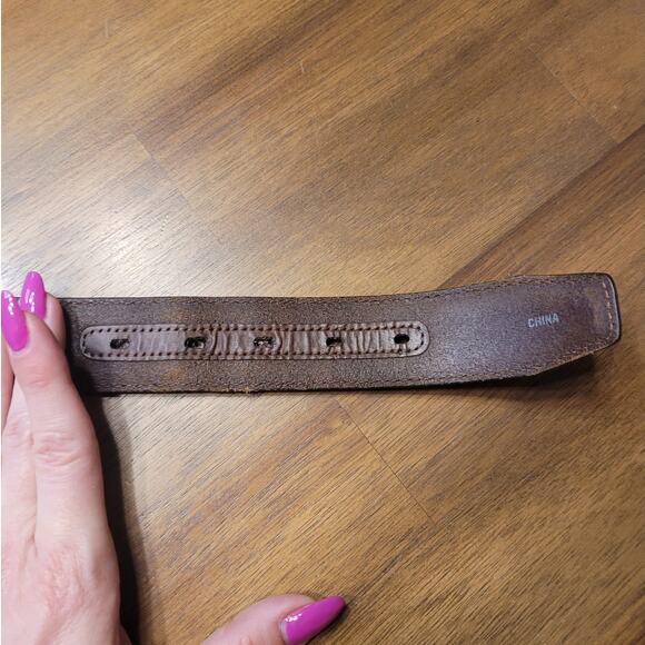VTG 90s Brighton Two‑Tone Brown Leather Western Braided Belt Sz 38 – EUC - Picture 6 of 11
